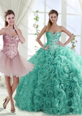 Decent Rolling Flowers Really Puffy Vestidos de Quinceanera Dresses with Beading