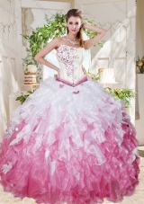Unique Asymmetrical Big Puffy Quinceanera Dress with Beading and Ruffles