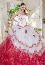 Vestidos Big Puffy Bubble Beaded and Ruffled Quinceanera Dress with Asymmetrical Neckline