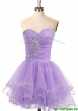 Vintage  Organza Lace Up Beaded Prom Dress in Lavender