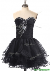 2016 Best Selling Beaded Black Prom Dress in Organza