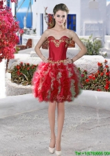 New Applique and Ruffled Short Prom Dress in Organza