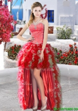New Arrivals Beaded and Ruffled Prom Dress in High Low