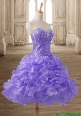 Most Popular Beaded and Ruffled Short Prom Dress in Lilac
