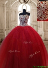 Hot Sale Beaded Bodice Custom Make Quinceanera Dress in Wine Red