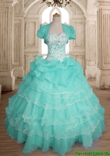 Comfortable Beaded and Ruffled Layers Sweet 16 Dress in Organza