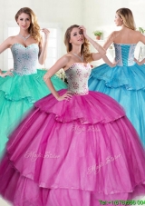 Discount Big Puffy Quinceanera Dress with Beading and Ruffled Layers