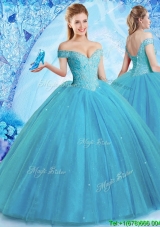 Classical Off the Shoulder Quinceanera Dress with Brush Train