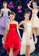 Gorgeous High-low Sweetheart Dama Dresses with Bowknot and Lace