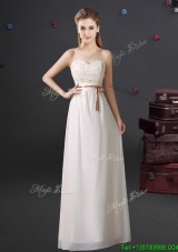 Lovely Sweetheart Chiffon Laced Prom Dress with Appliques and Belt