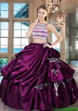 Best Selling Two Piece Bubble and Beaded Quinceanera Dress with Open Back