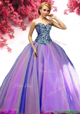 Popular Beaded Bodice Multi Color Sweet 16 Dress in Tulle