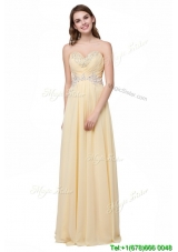 Simple Empire Sweetheart Chiffon Applique and Beaded Long Prom Dresses for Graduation