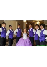 Best Selling Visible Boning Beaded Tulle Lilac Quinceanera Package