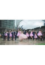Beautiful Big Puffy Beaded Baby Pink Quinceanera Package in Tulle