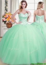 New Arrivals Big Puffy Beaded Bodice Quinceanera Dress in Apple Green