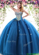 2017 Most Popular Beaded Big Puffy Quinceanera Dress in Tulle