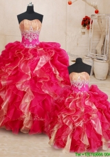 Lovely Beaded and Ruffled Two Tone Princesita Quinceanera Dresses in Organza