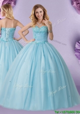 Best Really Puffy Quinceanera Dress with Beaded Decorated Bust and Waist