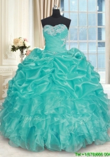 New Arrivals Puffy Skirt Bubble and Ruffled Quinceanera Dress with Beading