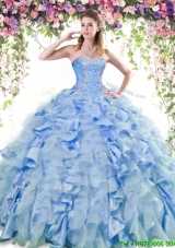 Discount Organza and Taffeta Quinceanera Dress with Beading and Ruffles