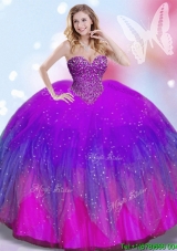 Best Selling Beaded Tulle Quinceanera Dress in Multi Color