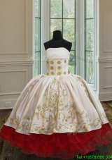 Beautiful Ruffled Layers Embroideried Little Girl Pageant Dress in Organza and Taffeta