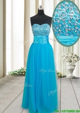 Gorgeous Empire Sweetheart Tulle Beaded Bust Prom Dress in Baby Blue