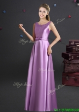 Cheap Straps Lilac Bridesmaid Dress in Elastic Woven Satin