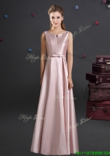 Comfortable Straps Bowknot Bridesmaid Dress in Pink for 2017
