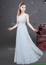 Elegant One Shoulder Ruched Decorated Bodice Bridesmaid Dress in Chiffon