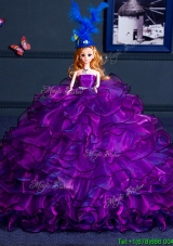 Lovely Organza Purple Quinceanera Doll Dress for 2017