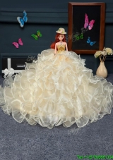 Perfect Organza Quinceanera Doll Dress in Champagne