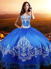 New Arrival Floor Length Ball Gowns Sleeveless Blue Ball Gown Prom Dress Lace Up