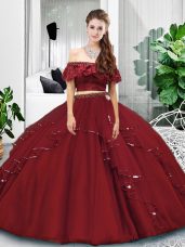 Sleeveless Lace Up Floor Length Lace and Ruffles Quince Ball Gowns