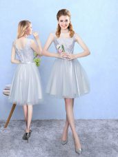 Enchanting Sleeveless Lace Lace Up Bridesmaid Gown