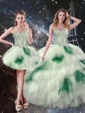 Most Popular Multi-color Sleeveless Tulle Lace Up Quinceanera Gowns for Military Ball and Sweet 16 and Quinceanera