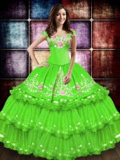 Fabulous Sleeveless Taffeta Lace Up 15th Birthday Dress for Military Ball and Sweet 16 and Quinceanera