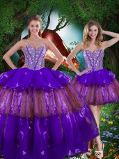 Glittering Floor Length Multi-color Quinceanera Dresses Sweetheart Sleeveless Lace Up