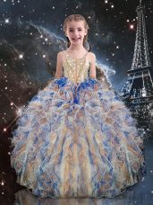 Super Floor Length Ball Gowns Sleeveless Multi-color Pageant Gowns For Girls Lace Up