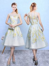 New Style Knee Length Multi-color Bridesmaid Dress Square Sleeveless Zipper