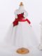 Affordable White Scoop Neckline Bowknot and Hand Made Flower Toddler Flower Girl Dress Sleeveless Zipper