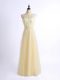 Colorful Sleeveless Floor Length Lace and Appliques Lace Up Quinceanera Court Dresses with Light Yellow