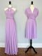 Lilac Bridesmaid Dress Quinceanera with Ruching Halter Top Sleeveless Lace Up