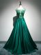 Super Sleeveless Brush Train Backless Beading and Lace and Appliques and Embroidery Prom Dresses
