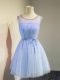 Stylish Lavender Sleeveless Tulle Lace Up Wedding Guest Dresses for Prom and Party and Wedding Party