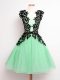 Apple Green Bridesmaid Dresses Prom and Party and Wedding Party with Lace Straps Sleeveless Lace Up