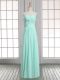Custom Made Ruching Prom Dress Apple Green Lace Up Sleeveless Floor Length