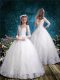 Attractive 3 4 Length Sleeve Lace Lace Up Toddler Flower Girl Dress