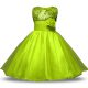 Olive Green Zipper Scoop Bowknot and Belt and Hand Made Flower Flower Girl Dresses Organza and Sequined Sleeveless